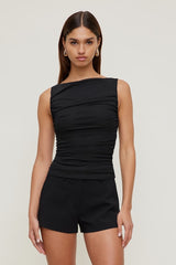 Ruched Mesh Tank Top