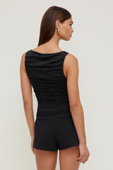 Ruched Mesh Tank Top