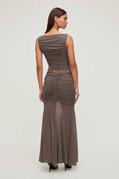 Ruched Mesh Tank Top