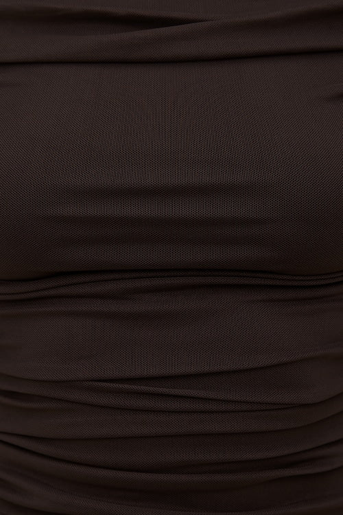 Ruched Mesh Tank Top