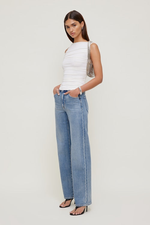 Ruched Mesh Tank Top