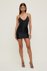 Cowl Fringe Mini Dress