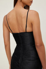 Cowl Fringe Mini Dress