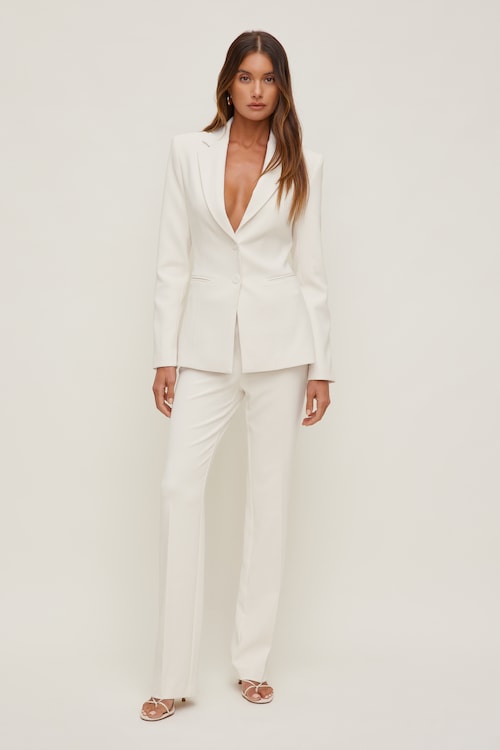 Anna Cinched Crepe Blazer