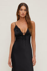 Lace Satin Maxi Dress