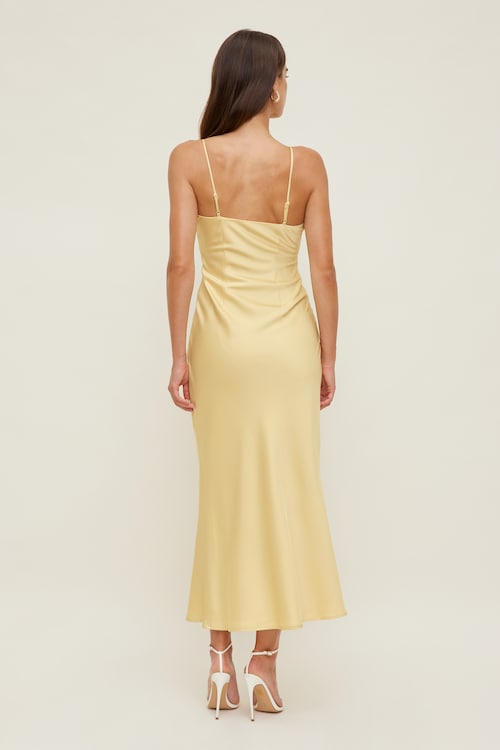 Lace Satin Maxi Dress