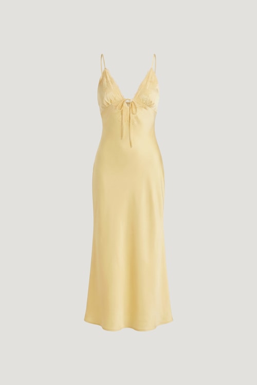Lace Satin Maxi Dress