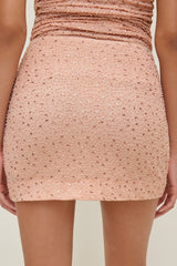 Beaded Mesh Mini Skirt