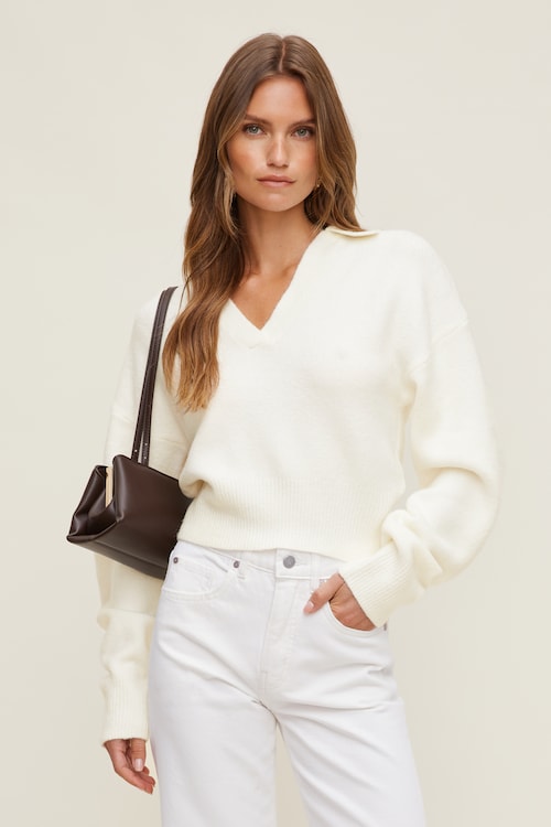 Audrey Cinched Polo Sweater