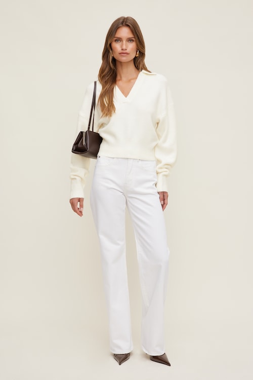 Audrey Cinched Polo Sweater