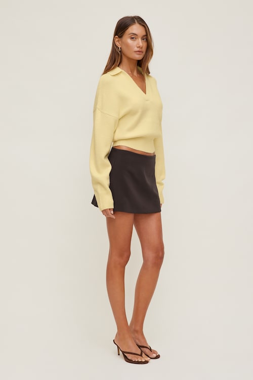 Audrey Cinched Polo Sweater