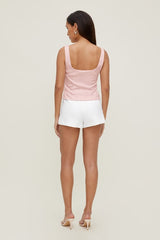 Open Back Satin Tank Top