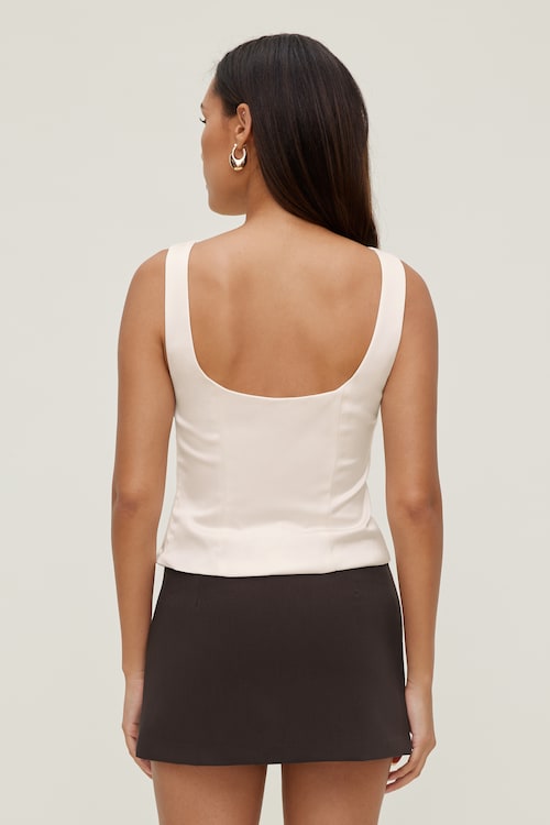 Open Back Satin Tank Top