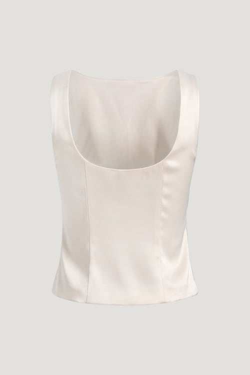 Open Back Satin Tank Top