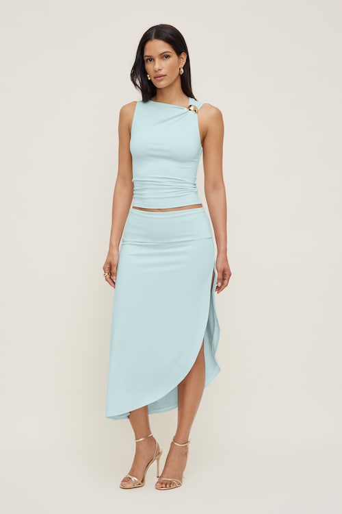 Sculpt Slit Midi Skirt