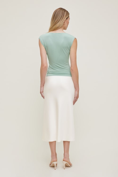 Draped Scoop Neck Top