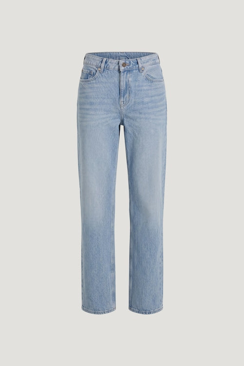 Mika Rhinestone Mid Rise Relaxed Straight Leg Jeans