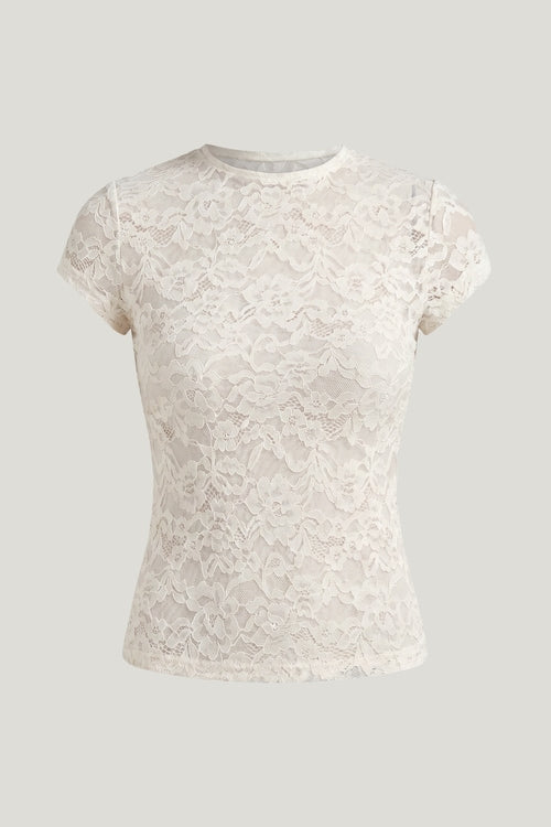 Lace Crewneck Top