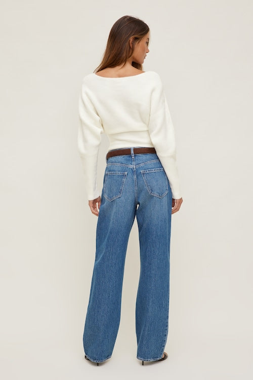 Cinched Boat Neck Sweater