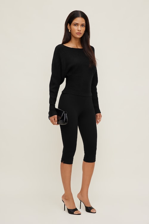 Cinched Boat Neck Sweater