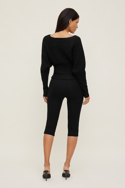 Cinched Boat Neck Sweater