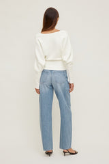 Cinched V Neck Sweater