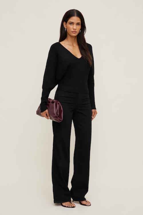 Cinched V Neck Sweater