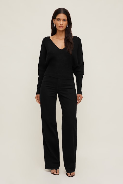 Cinched V Neck Sweater