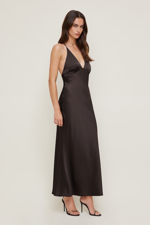 Livia Satin Midi Dress