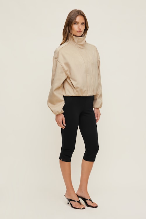Brynn Faux Leather Bomber Jacket