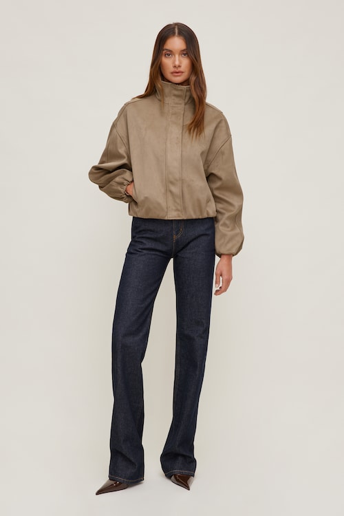 Brynn Faux Leather Bomber Jacket