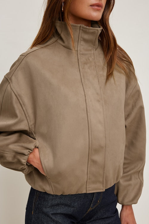 Brynn Faux Leather Bomber Jacket