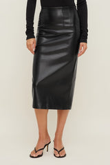 Faux Leather Midi Skirt
