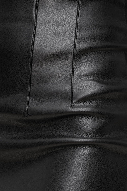 Faux Leather Midi Skirt
