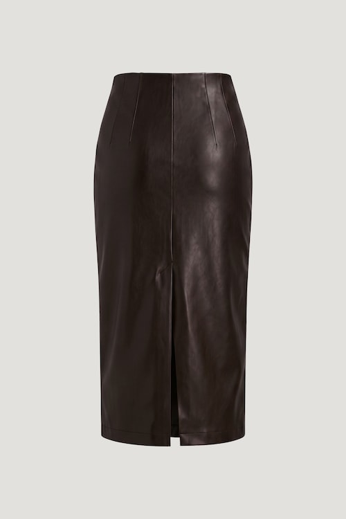 Faux Leather Midi Skirt