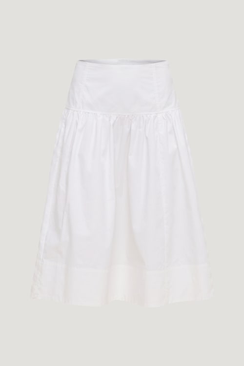Drop Waist Poplin Midi Skirt