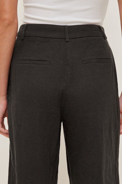 Linen High Rise Bermuda Shorts