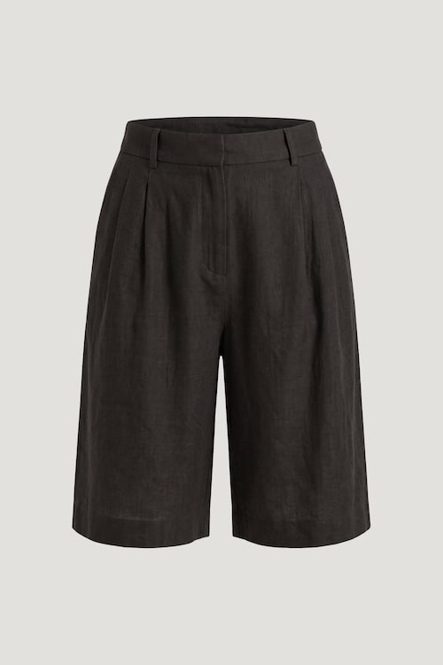 Linen High Rise Bermuda Shorts