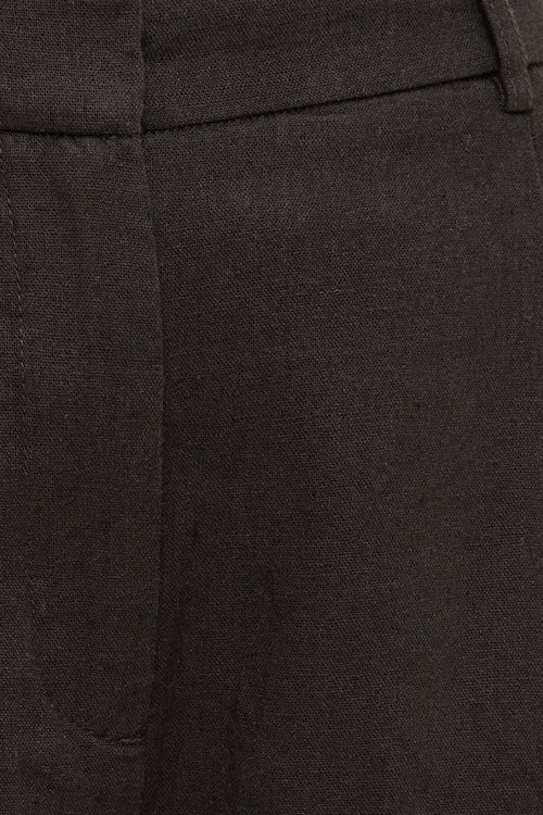 Linen High Rise Bermuda Shorts