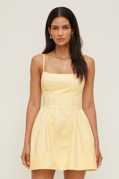 Flared Poplin Mini Dress