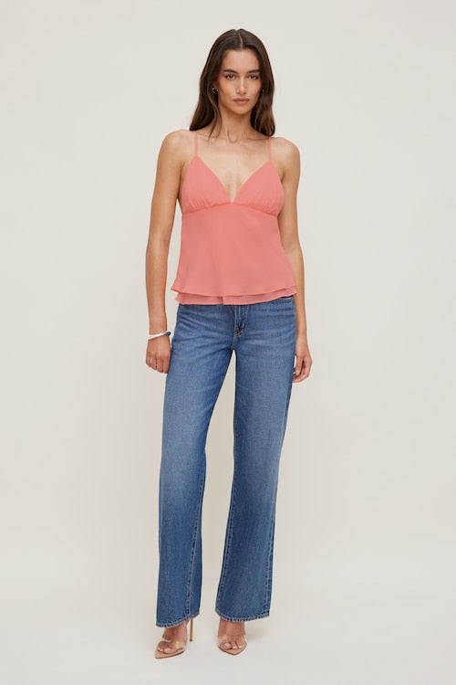 Plunge Babydoll Tank Top