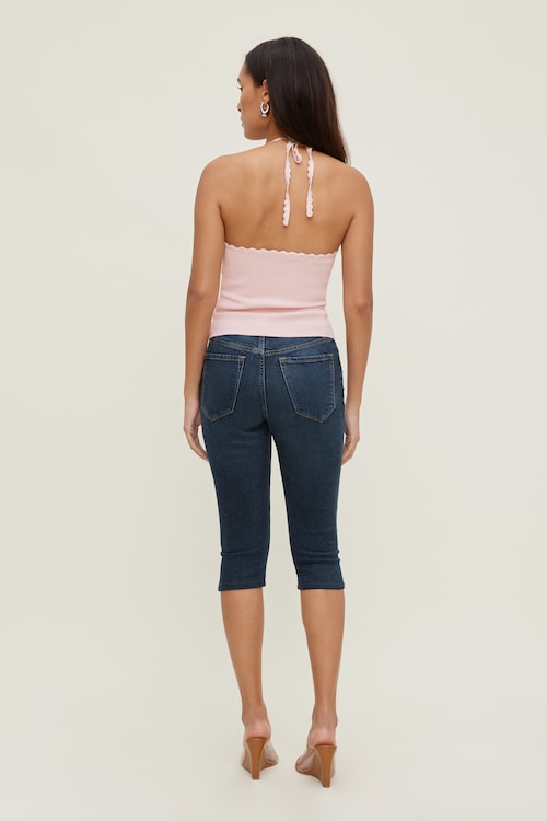 Stretch High Rise Slim Capri Jeans