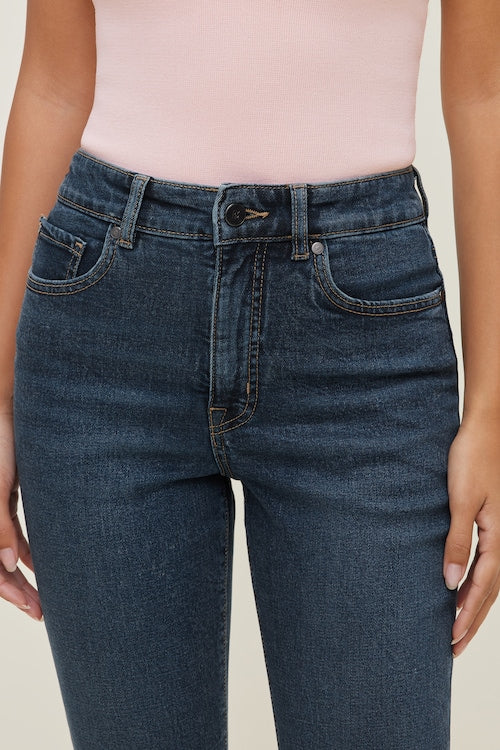 Stretch High Rise Slim Capri Jeans