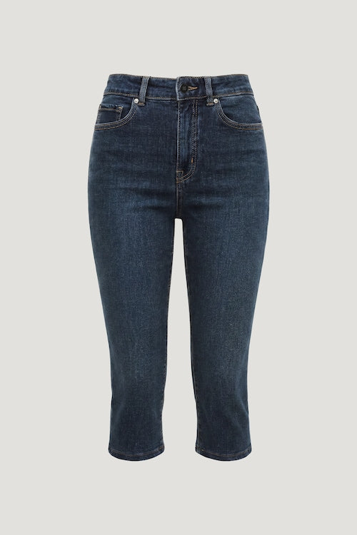 Stretch High Rise Slim Capri Jeans